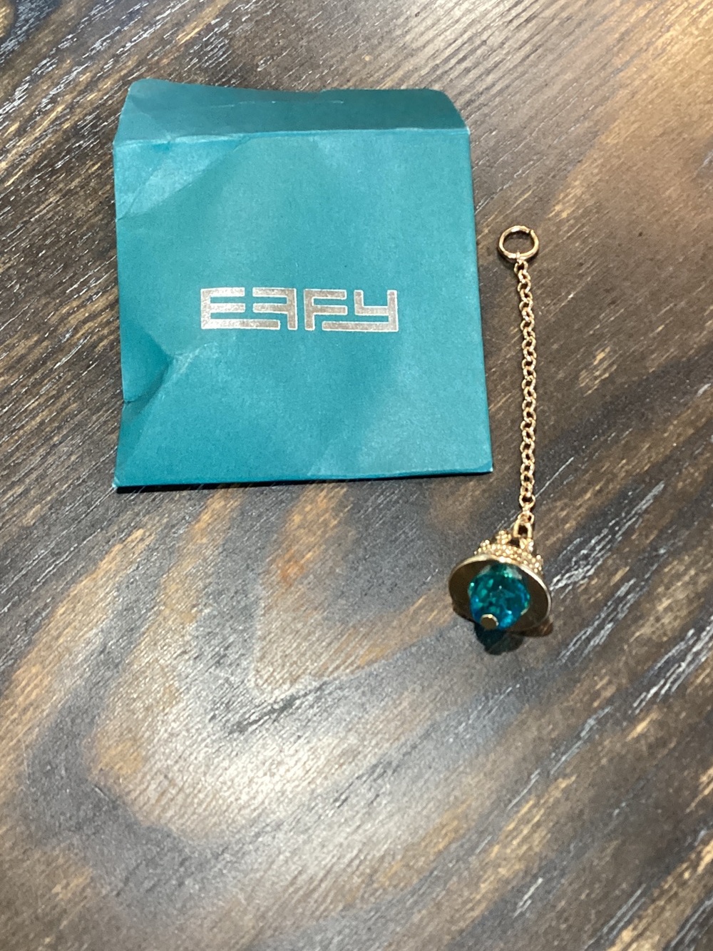 Effy Teal Blue Bell Pendant Bag Charm